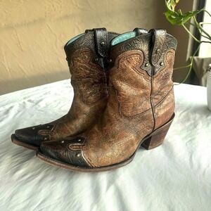 Corral Metallic Cognac Strap Fringe, Studs, Buckle Cowboy Boot C2880 8 Western